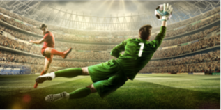 Goalkeeper analogy representing Cyber 2.0 as the last line of defense