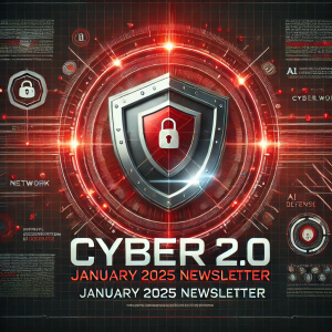 Here is an alternate version of the cybersecurity-themed image for the Cyber 2.0 January 2025 Newsletter, featuring a red and grey color scheme with enhanced futuristic elements. Let me know if you’d like any further adjustments!